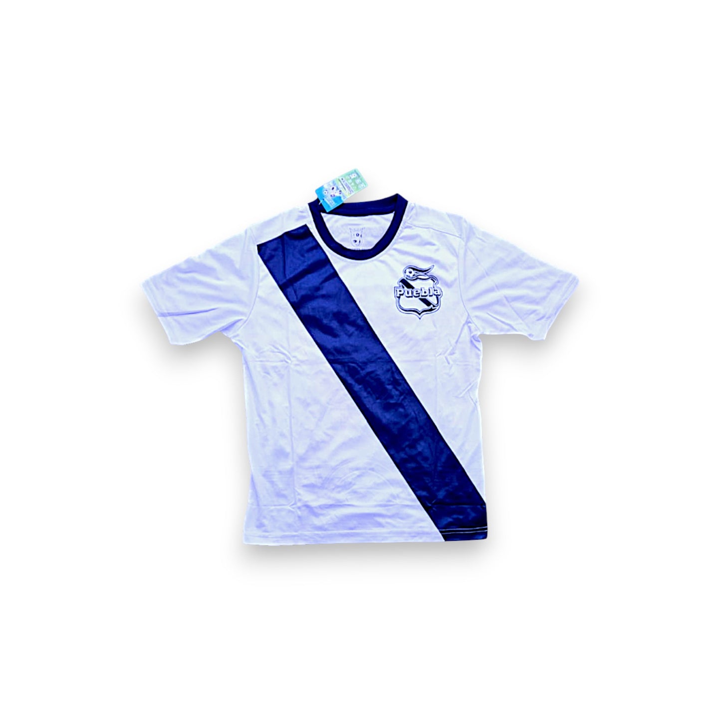 Playera conjunto Puebla Blanco y Azul Niño Caskarita Premium