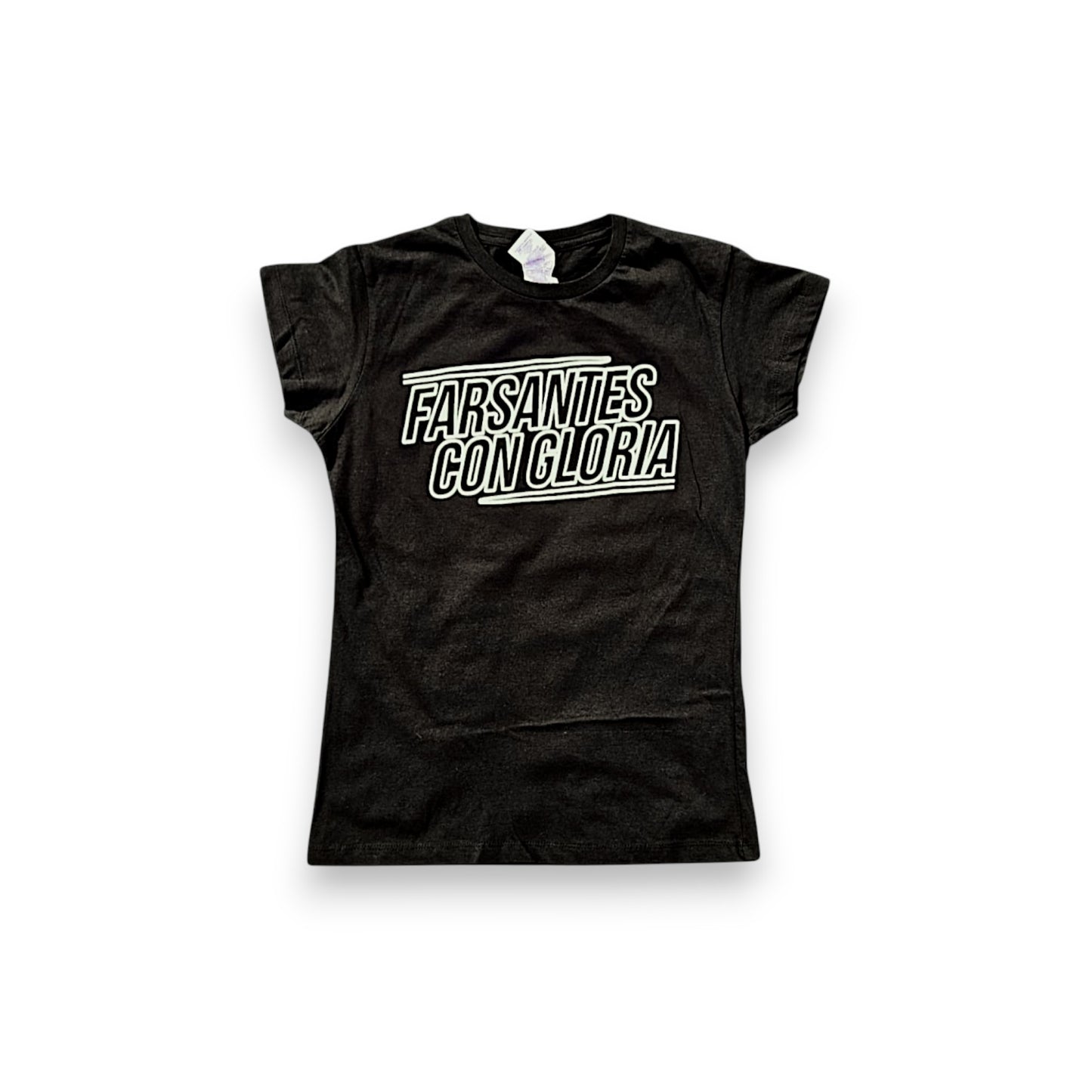 Playera Farsantes Con Gloria letras negras Caskarita Premium