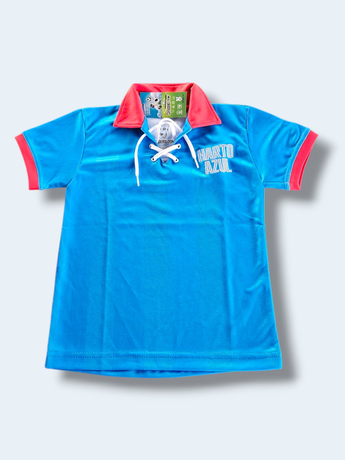 Playera Retro Harto Azul Niño Caskarita Premium