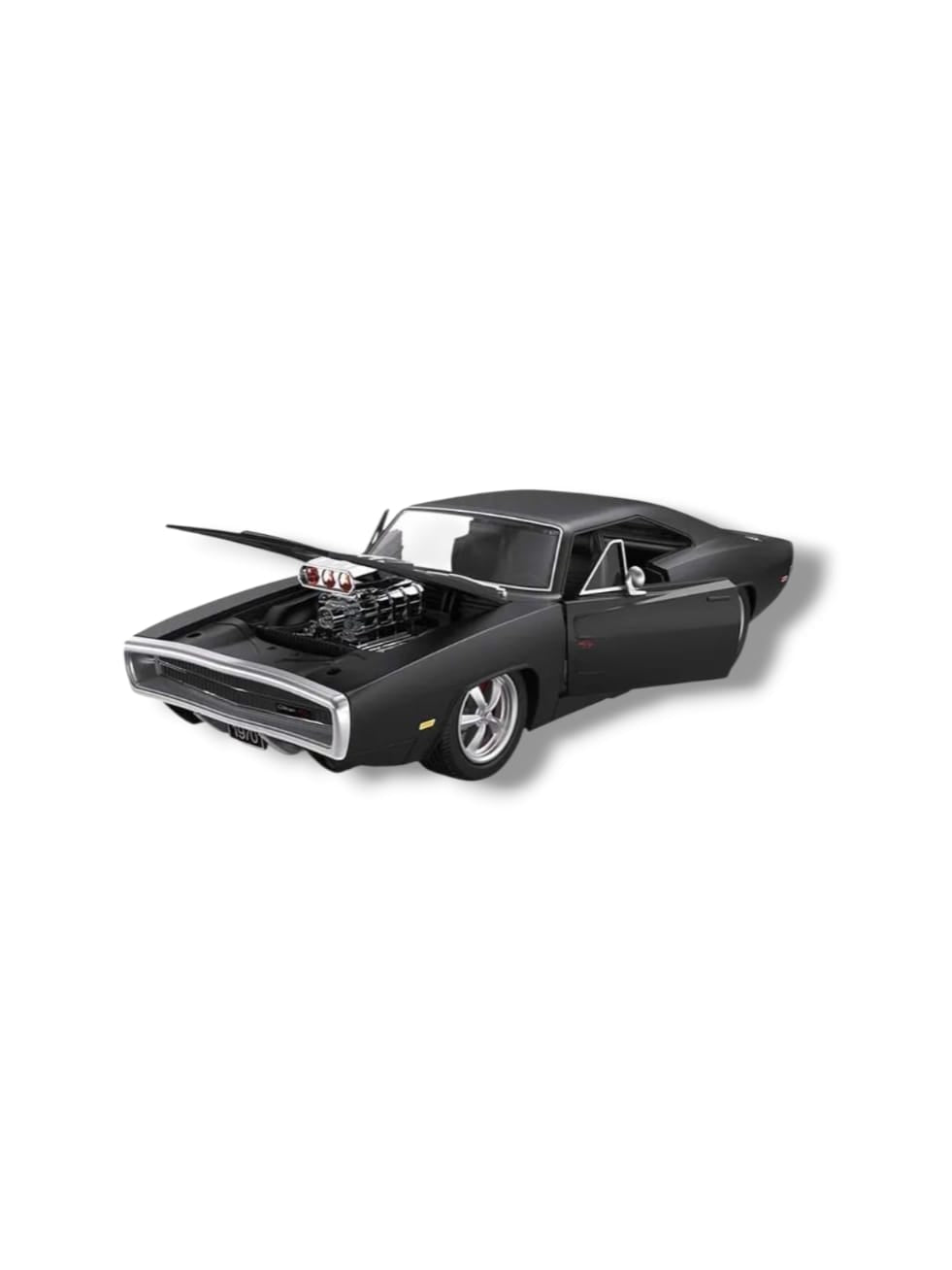 Carro de control remoto Dodge Charger 1970 1/16 Negro