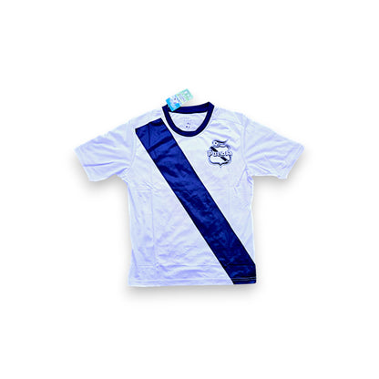 Playera conjunto Puebla Blanco y Azul Niño Caskarita Premium