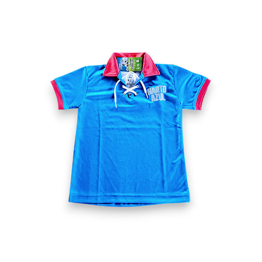 Playera Retro Harto Azul Niño Caskarita Premium