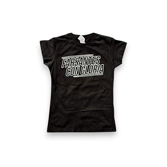 Playera Farsantes Con Gloria letras negras Caskarita Premium