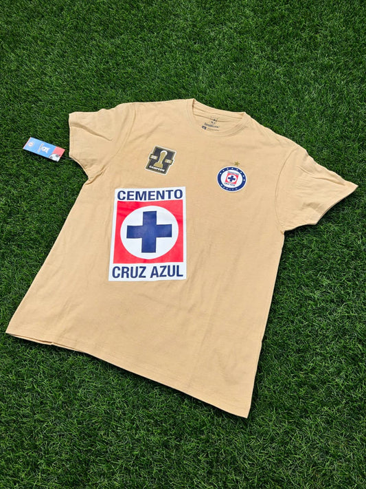 Playera Cruz Azúl Beige Premium Caskarita