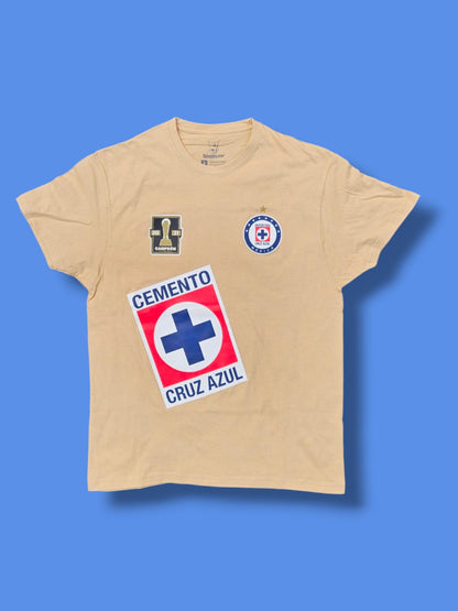 Playera Cruz Azúl Beige Premium Caskarita