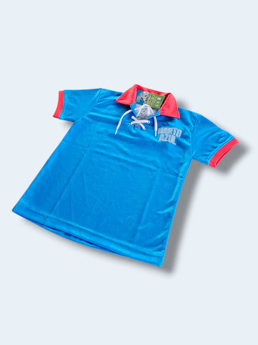 Playera Retro Harto Azul Niño Caskarita Premium