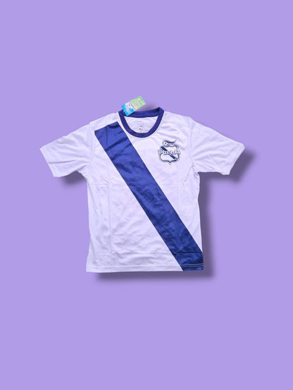 Playera conjunto Puebla Blanco y Azul Niño Caskarita Premium